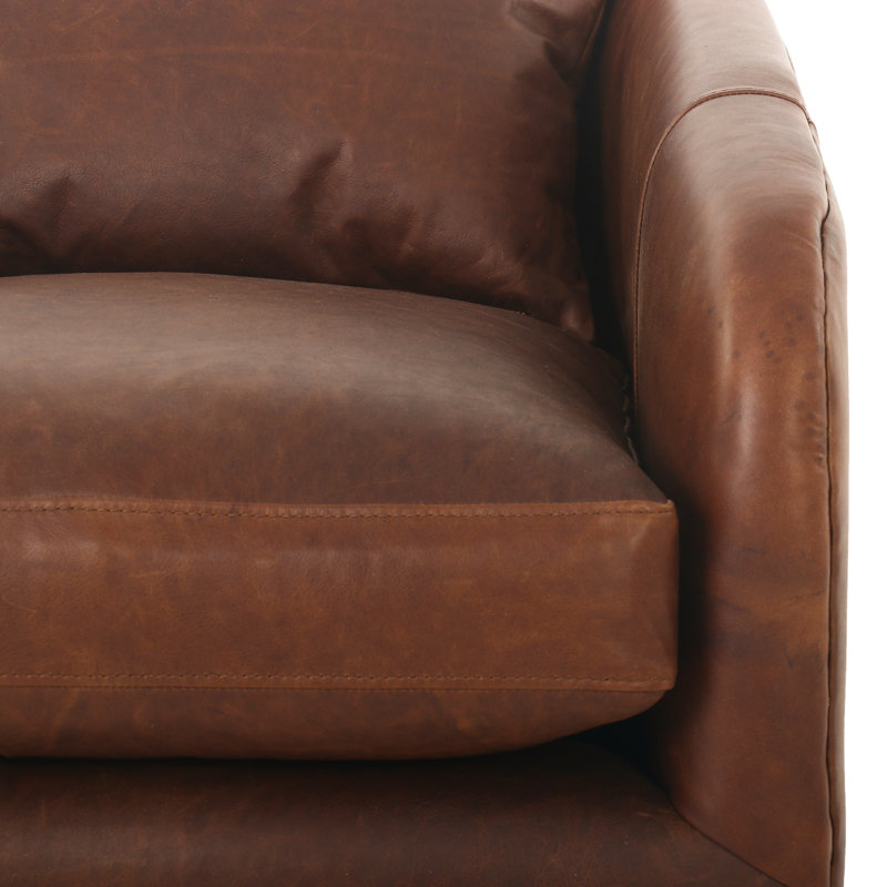 Topanga Swivel Armchair, Heirloom Sienna Genuine Leather