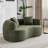 Compact Modern Sofas, Green Teddy Velvet, No-assembly For Small Spaces