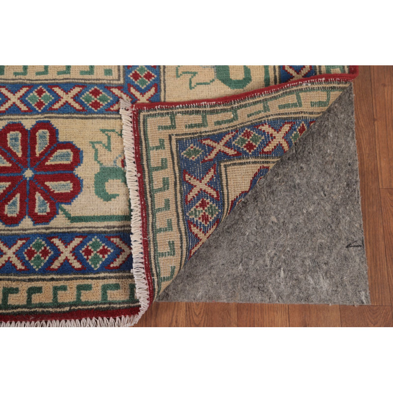 Red Geometric Kazak Oriental Area Rug 8