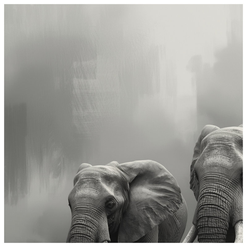 Two African Elephants Blankets, 60in W x 80in H