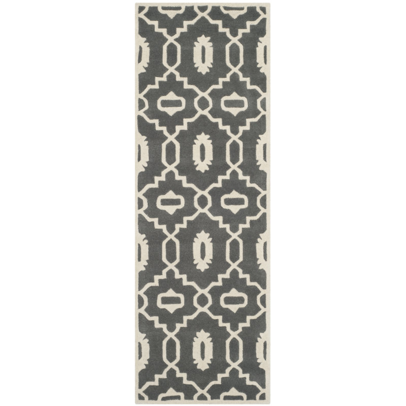 Carolene Hand Tufted Wool Geometric Rug, Runner 2'3" x 9'