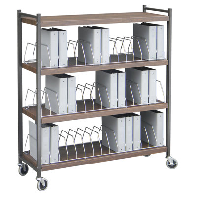 55.13'' H x 49.75'' W File Cart with Wheels