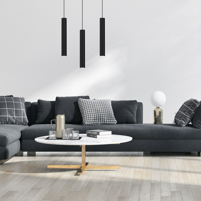 Hudson 3 - Light Kitchen Island Pendant, Black