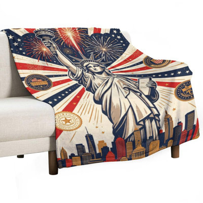 Statue Of Liberty(1)_1 Luxury Flannel Throw Blanket, Soft Warm Fuzzy Blanket for Living Room Sofa Bed Home Decor