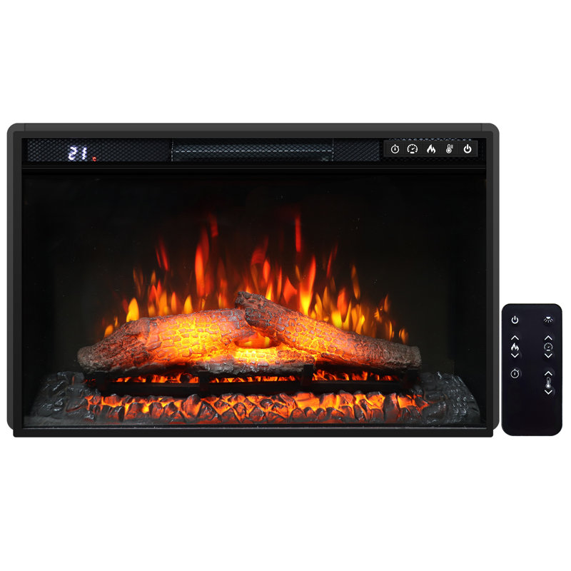26 in. Recessed Electric Fireplace Inserts with Logs