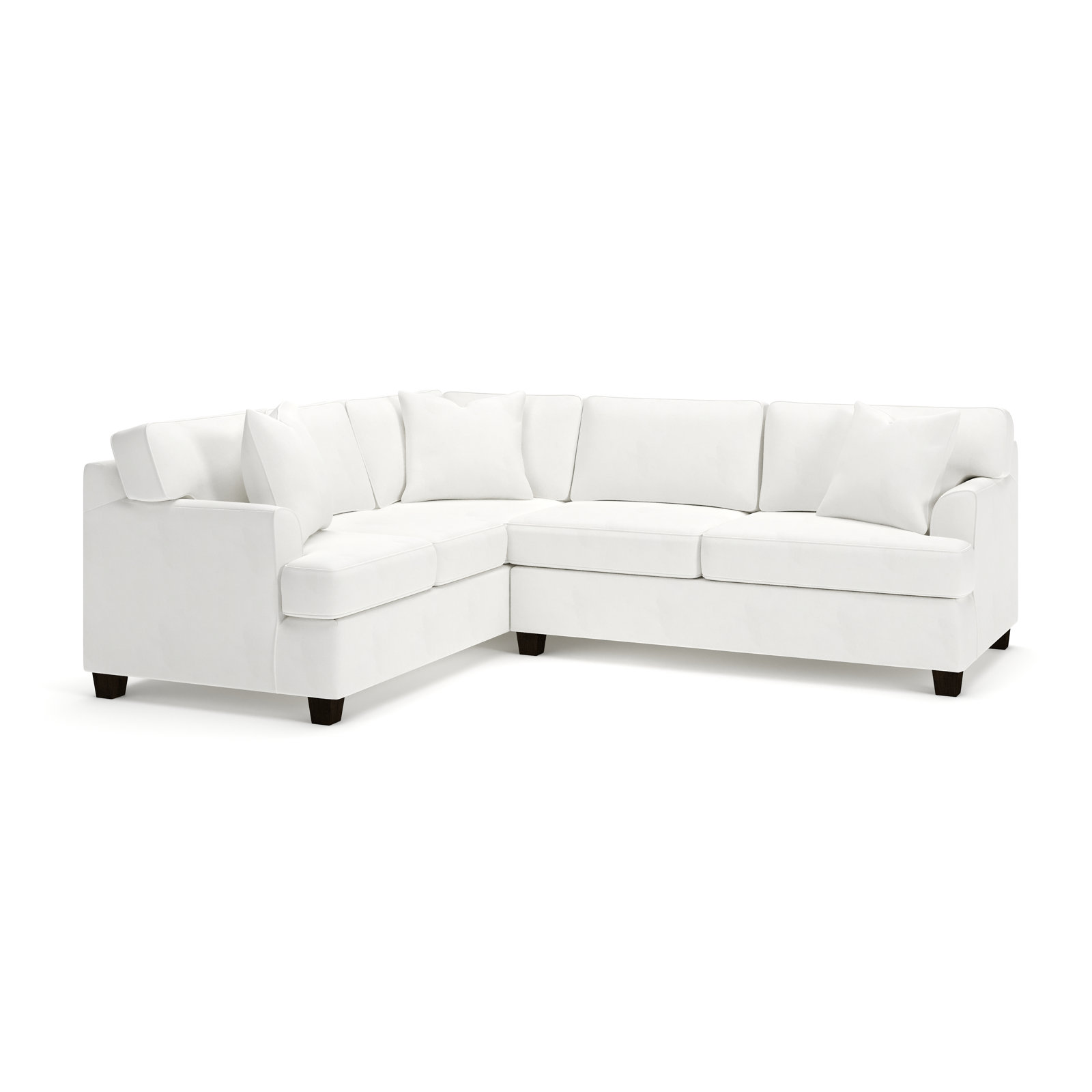 Conradina Upholstered L-Sectional, Classic Bleach White Twill, Left Hand Facing