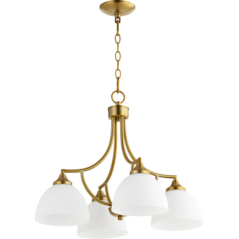 Lustre classique à 4 lumières Radack, Laiton vieilli