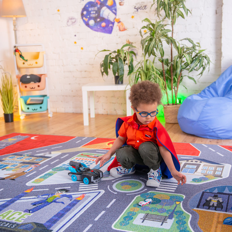 Child Early Education Rugs Cartoon Car Track Carpet Floor Mat Crawling  Carpet Game Mats Non-slip Pads