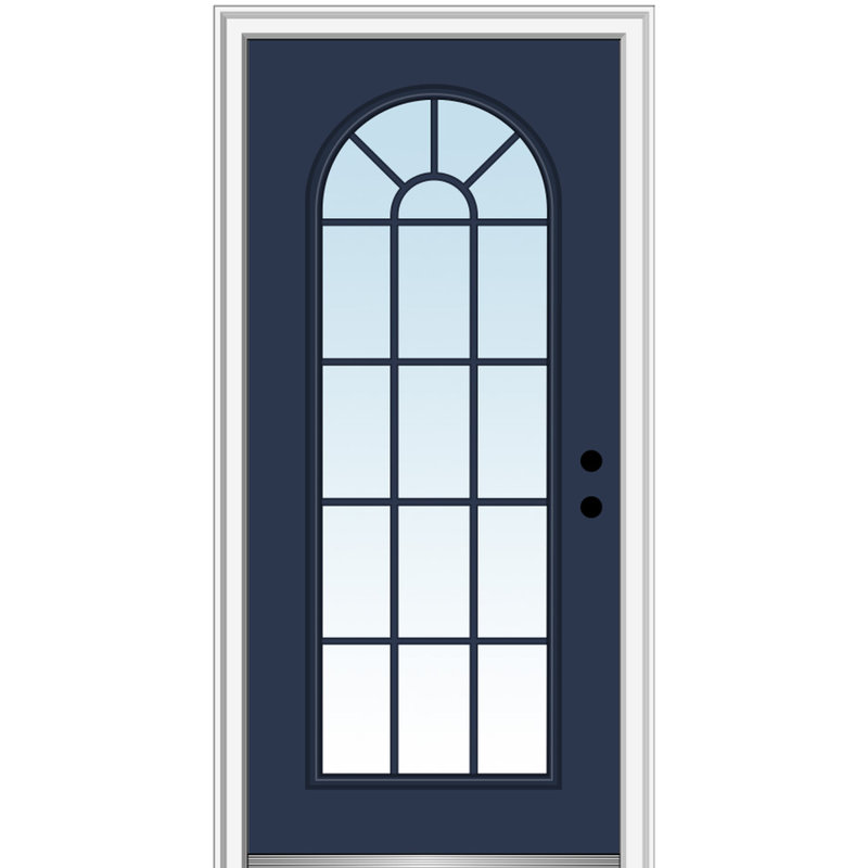 Porte d'entrée pré-montée, S'ouvre à gauche vers l'intérieur, H 81,75 po x l 37,5 po x P 4,56 po, Blanc brillant