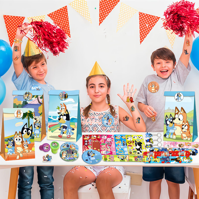 Ensemble de décorations de fête d'anniversaire Bluey, 122 pièces Bluey