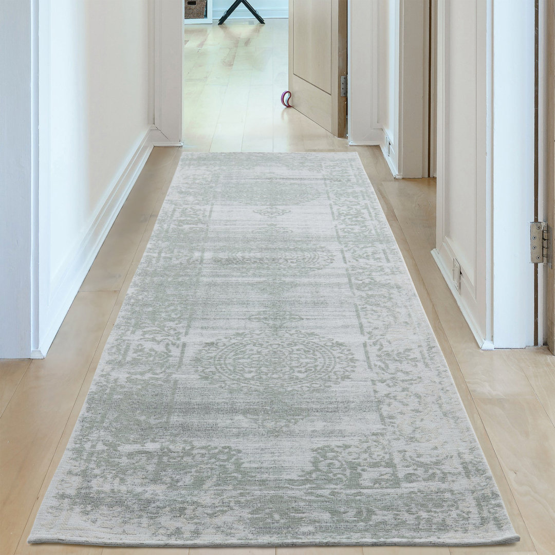 Carina Modern Washable Rugs in Green | 6944