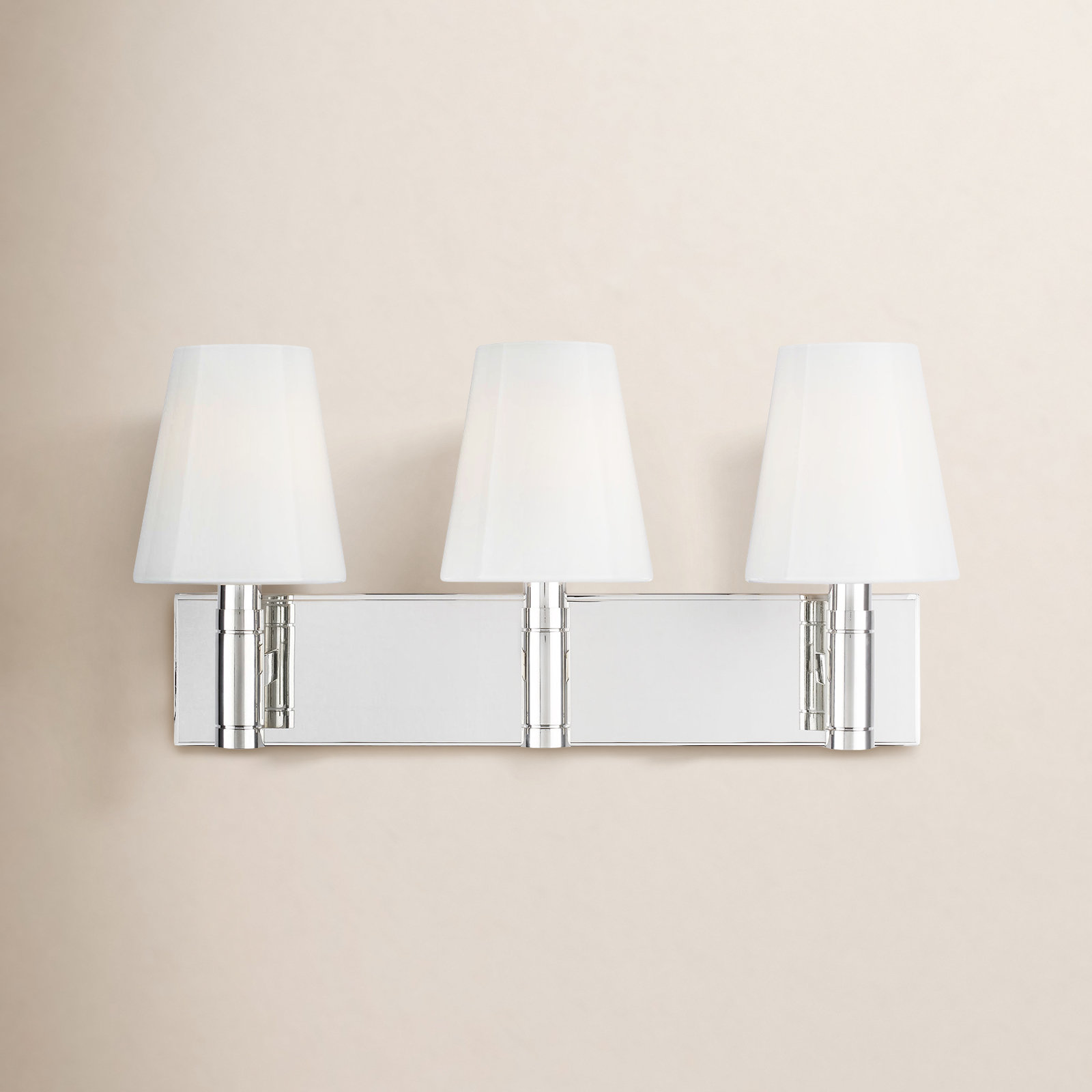 3 Light Dimmable Vanity Light, Polished Nickel