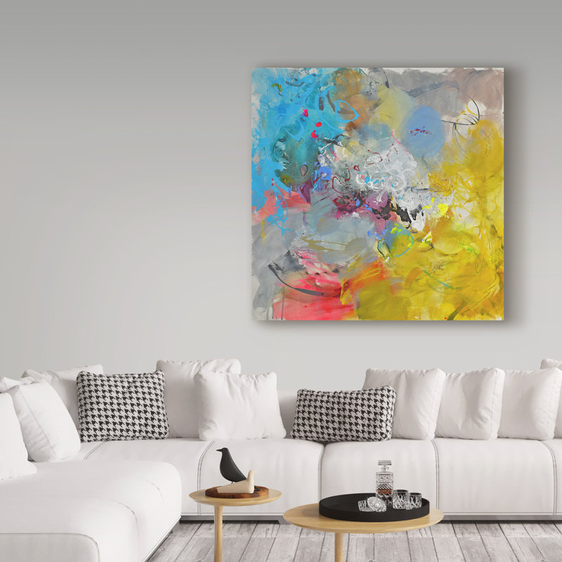 «Colorful Paint» par Christale, reproduction de peinture acrylique sur toile tendue, H 14 po x l 14 po x P 2 po