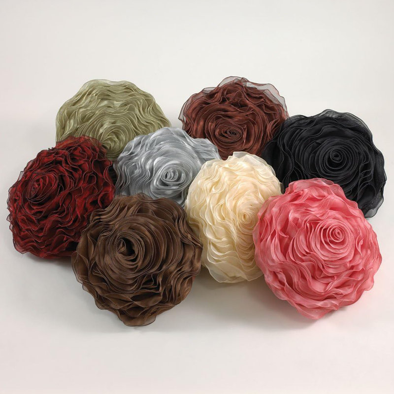 Coussin décoratif 16 po Rose, Gris