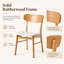 Ensemble de 2 chaises de salle à manger rembourrées en bois d'hévéa avec dossier incurvé-131204019