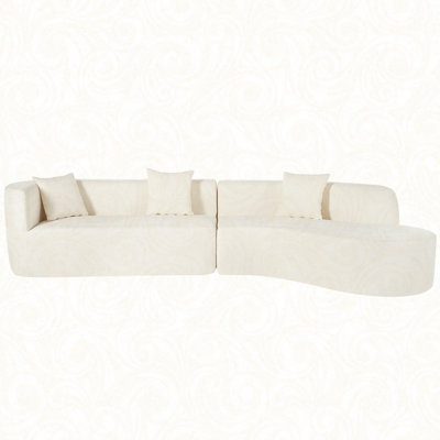 Modern Large 2-Piece Sectional Sofa with 3 Pillows,for Living Room, Bedroom