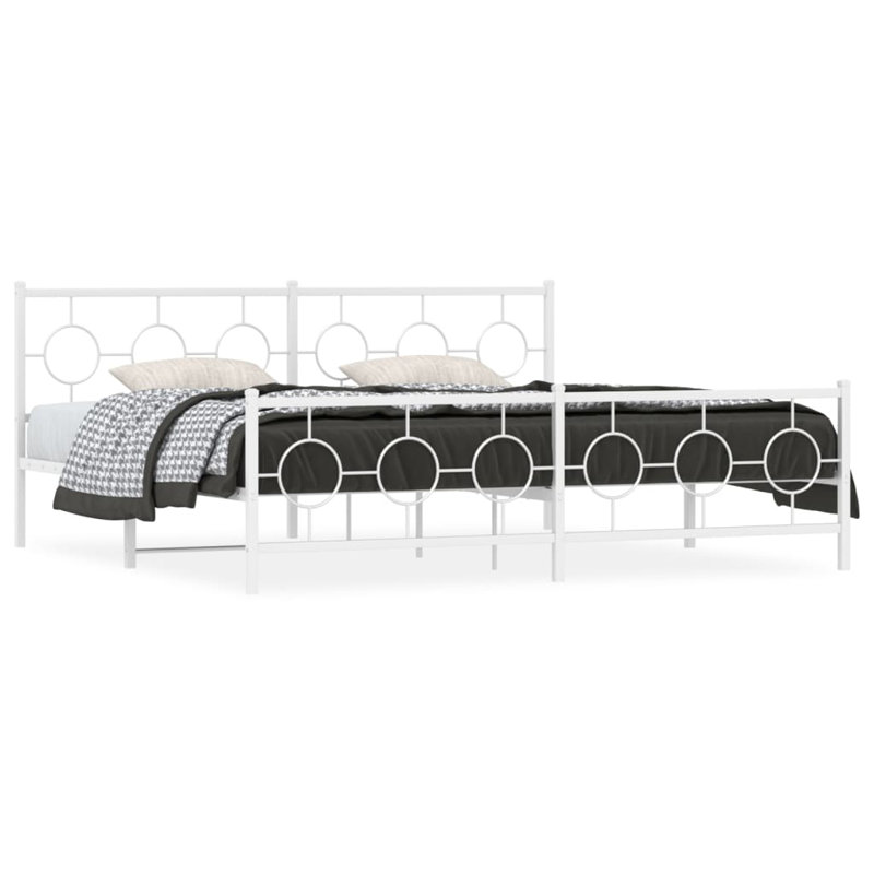 Metal Open-Frame Bed, King, White