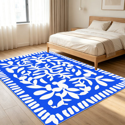 Tapis à motifs floraux 1 pièce pour salon, doux et confortable, convient à toutes les saisons, facile à entretenir, tapis de sol intérieur lavable à la machine, sous la table de ferme convenant à la chambre à coucher, à la salle à manger, au couloir, au patio, au balcon, à la maison