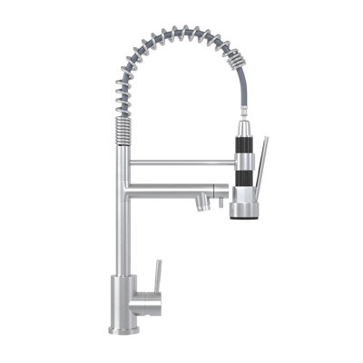 Modern Kitchen Faucet - Brushed Nickel Finish, Crafted From Stainless Steel 304 And Bathroom Fixture Nickel, Made