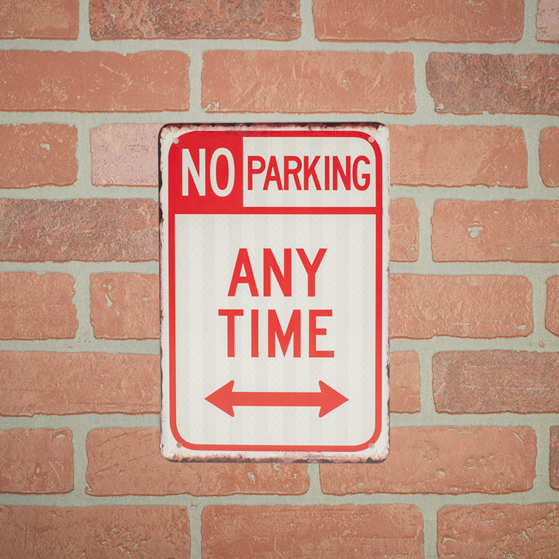8x12 Metal Red White No Park Any Time Arrow Private Driveway Street Warning Sign 8x12 Metal Red White No Park Any Time Arrow Private Driveway Street Warning Sign