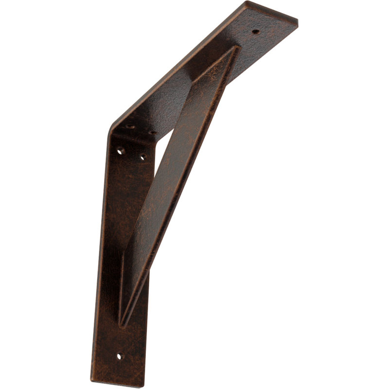 Support traditionnel en acier, Cuivre antique, H 10 po x l 2 po x P 10 po