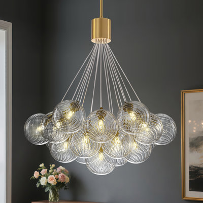 19-light Modern Cluster Bubble Glass Chandelier