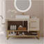 Meuble-lavabo moderne 47,2 po avec lavabo vasque en céramique, armoire autoportante dorée