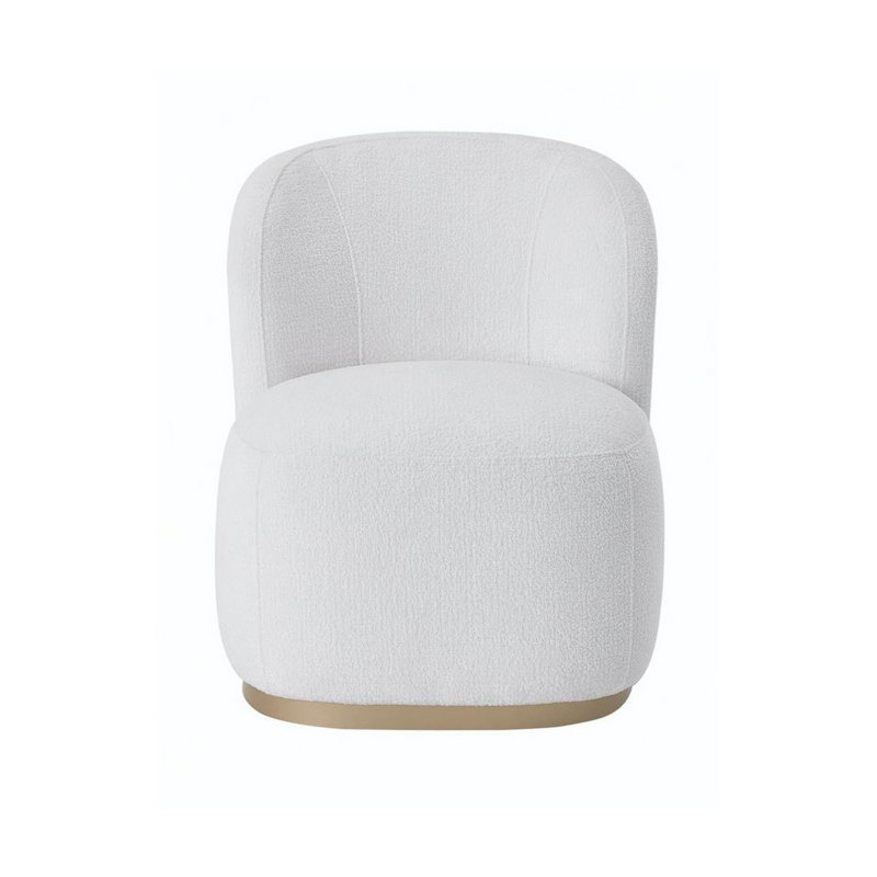 Tera Side Chair, Plush Snow 100% Polyester, Champagne