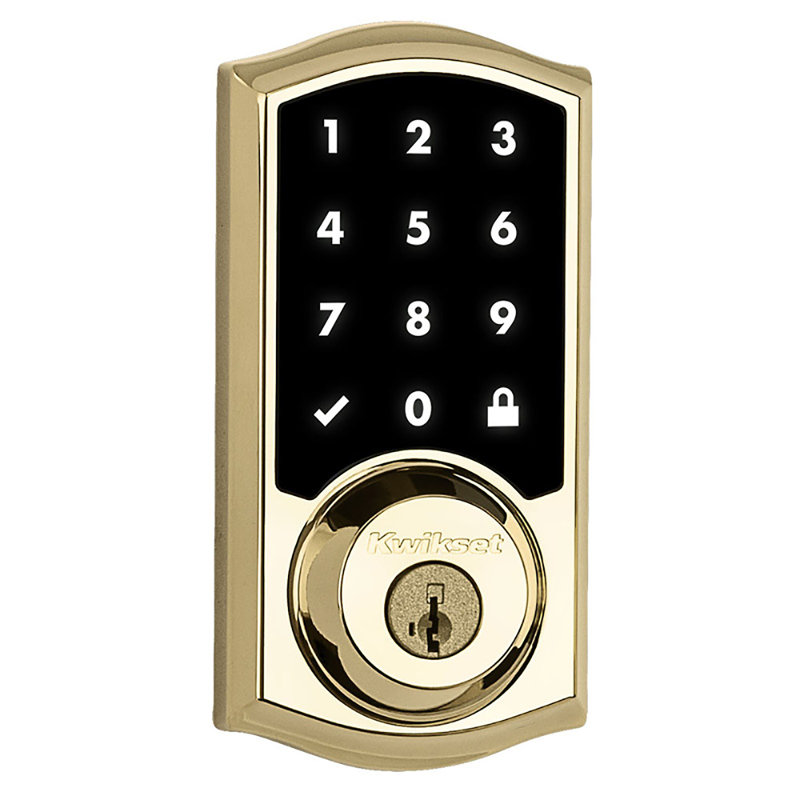SmartCode® Single Cylinder Electronic Deadbolt with Smartkey, Polished Brass