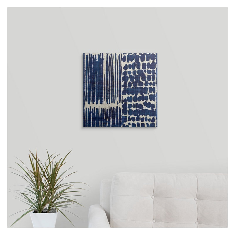 «Indigo Batik III», impression, H 16 po x l 16 po x P 1,5 po, Toile
