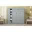 Lit double mural gris avec tablettes, garde-robe et lumières à DEL, lattes flexibles pour le corps