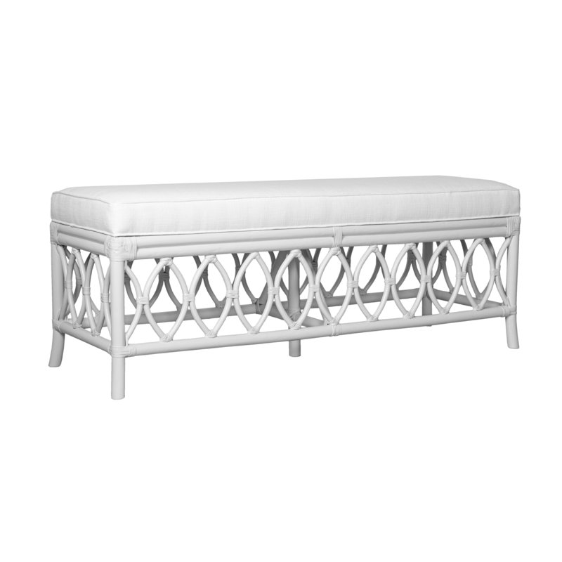 Lillian Upholstered Bench, White