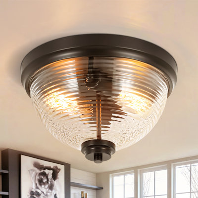 Plafonnier encastré 2 lumières RibbedLume 