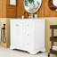 Meuble-lavabo avec lavabo en céramique, tablette réglable et 3 tiroirs-973744007