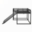 MM Black Twin Over Twin And Full Over Full L-Shaped Bunk Bed With Ladder-571491590