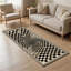 Tapis de couloir de cuisine moderne noir et blanc à motif géométrique antidérapant à motif d'illusion optique 3D pour la cuisine, le couloir et la salle de lavage