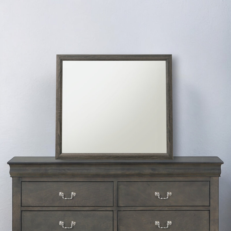 Miroir Idylle en gris patiné