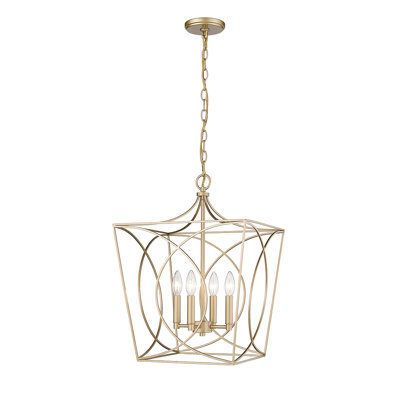Luminaire suspendu carré 4 lumières