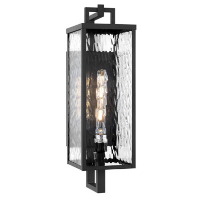 1 - Light 22''H Water Rippled Glass Outdoor Wall Lantern
