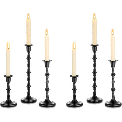 Ensemble de 6 chandeliers en fer antique en métal antique pour décoration intérieure, mariages, fêtes et occasions spéciales - résistant à la rouille