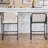 Modern Upholstered Counter Height Bar Stools with Armrests, Metal Frame, and Padded Seat,-1977707740