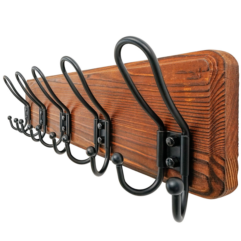 Heavy-Duty Iron Wall-Mounted Coat Rack with 5 Hooks