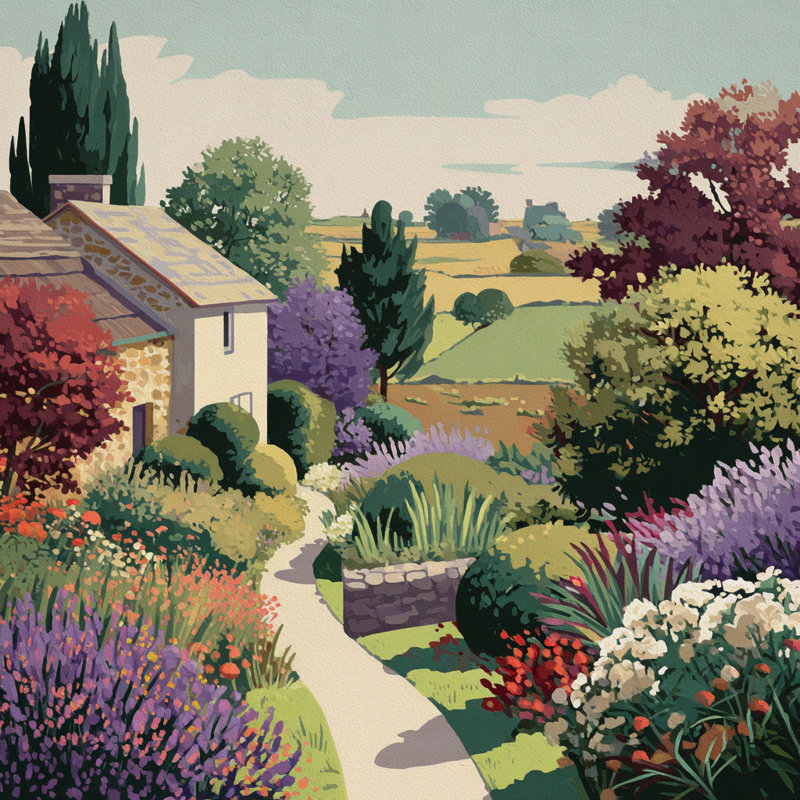 «Garden Path Retreat», art mural sur toile tendue, 20"W x 20"H x 1.5"D