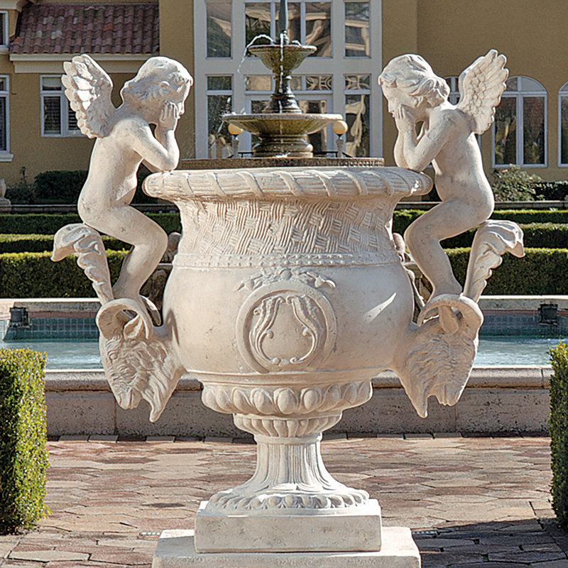 Urne à fleurs Versailles en résine chérubin