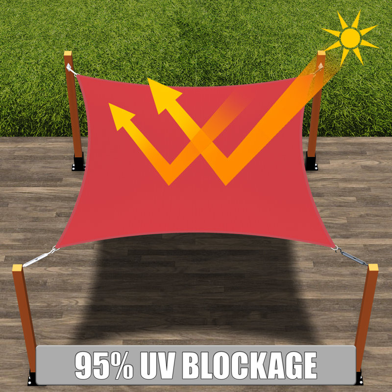 16' x 12' Rectangle Shade Sail, Red