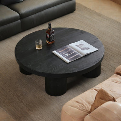 Table basse ronde en pin