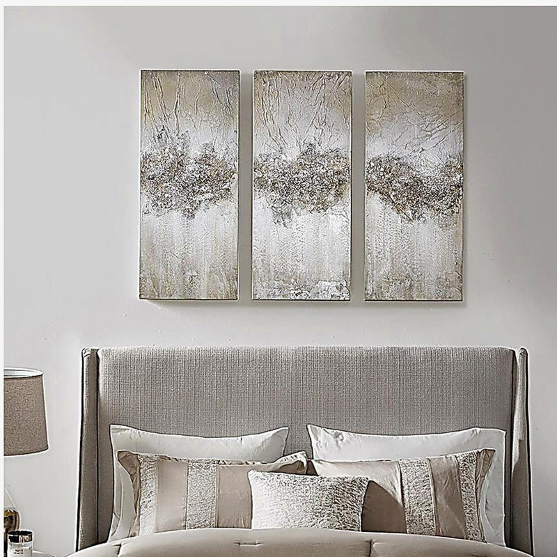 Ensemble d'art mural sur toile 3 pièces, Taupe