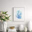 Azure Ocean Herbarium 5' Framed Graphic Art Print on Glass
