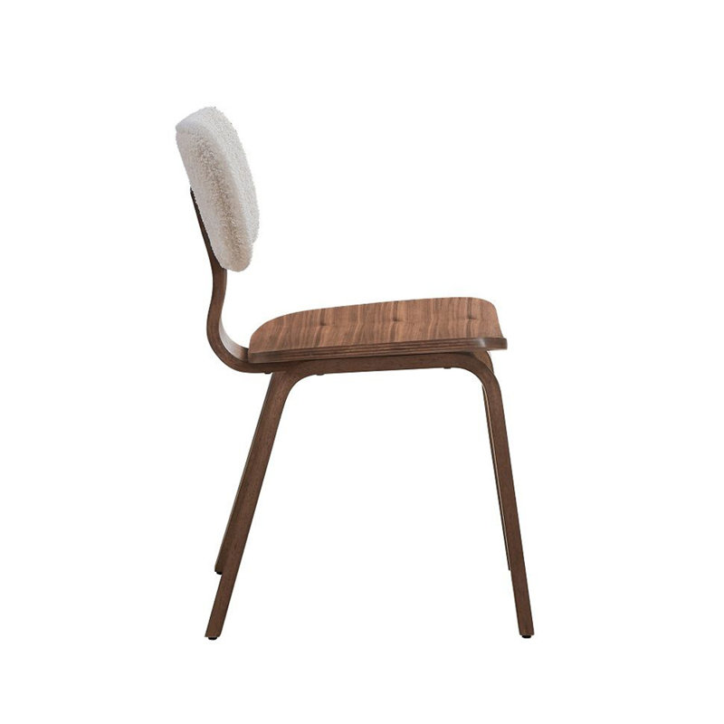 Ensemble de 2 chaises d'appoint en bois en noyer et blanc