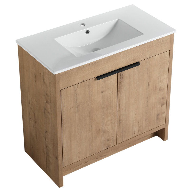 Ensemble de meuble-lavabo simple 35,99 po avec plateau en céramique Tibold